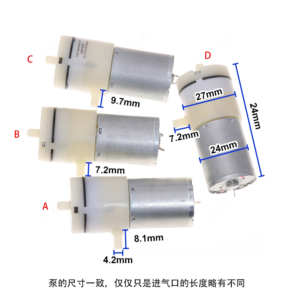 DC 3V-12V Air Vacuum Pump Mini 370 Negative Pressure Pump Air Pump High Flow and Suction