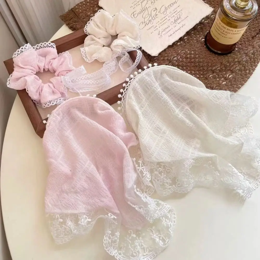 

New Korean Lace Hair Scarf Ins Travel Triangle Scarf Headband Headband Accessories Women Hair Bag Headscarf Hat