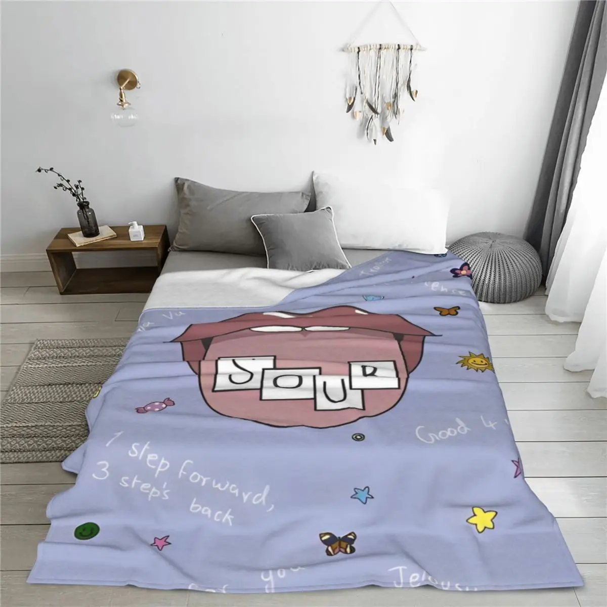 Olivia Sour Vampire Rodrigos Blankets Flannel Spring/Autumn Guts Portable Ultra-Soft Throw Blankets for Bed Office Quilt