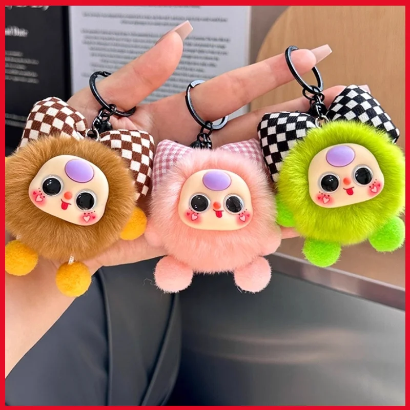 

Imitation Otter Rabbit Hair Bow Small Coal Ball Car Keychain Pendant Exquisite Doll Cartoon Doll Book Bag Pendant Birthday Gift