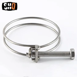304 Stainless Steel Wire Hoop Double Wire Throat Hoop Strong Clip Adjustment Fixed Hose Hoop Water Pipe Ventilation Pipe New