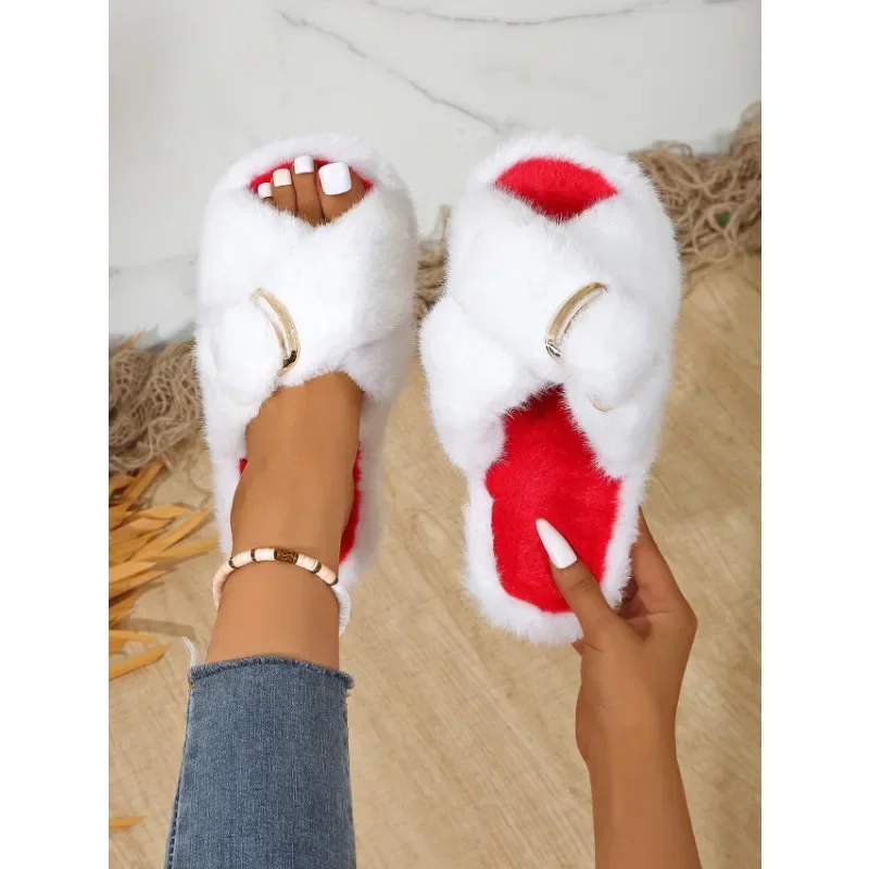 جديد الشتاء مصمم الأحذية الفاخرة النساء نِعال من الفراء في الهواء الطلق كل مباراة أحذية النساء النعال جولة رئيس فرو منك Ms النعال