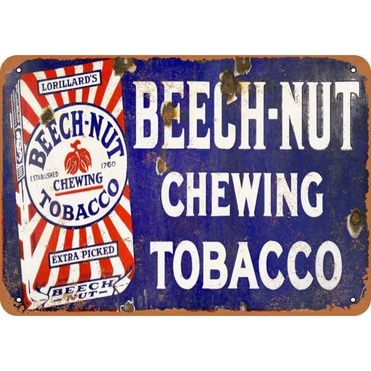 

Beech-Nut Chewing Tobacco Vintage Advertising Style 12x8inch 20x30cm | For Vintage Advertising Decor Lovers 16x12inch 40x30cm