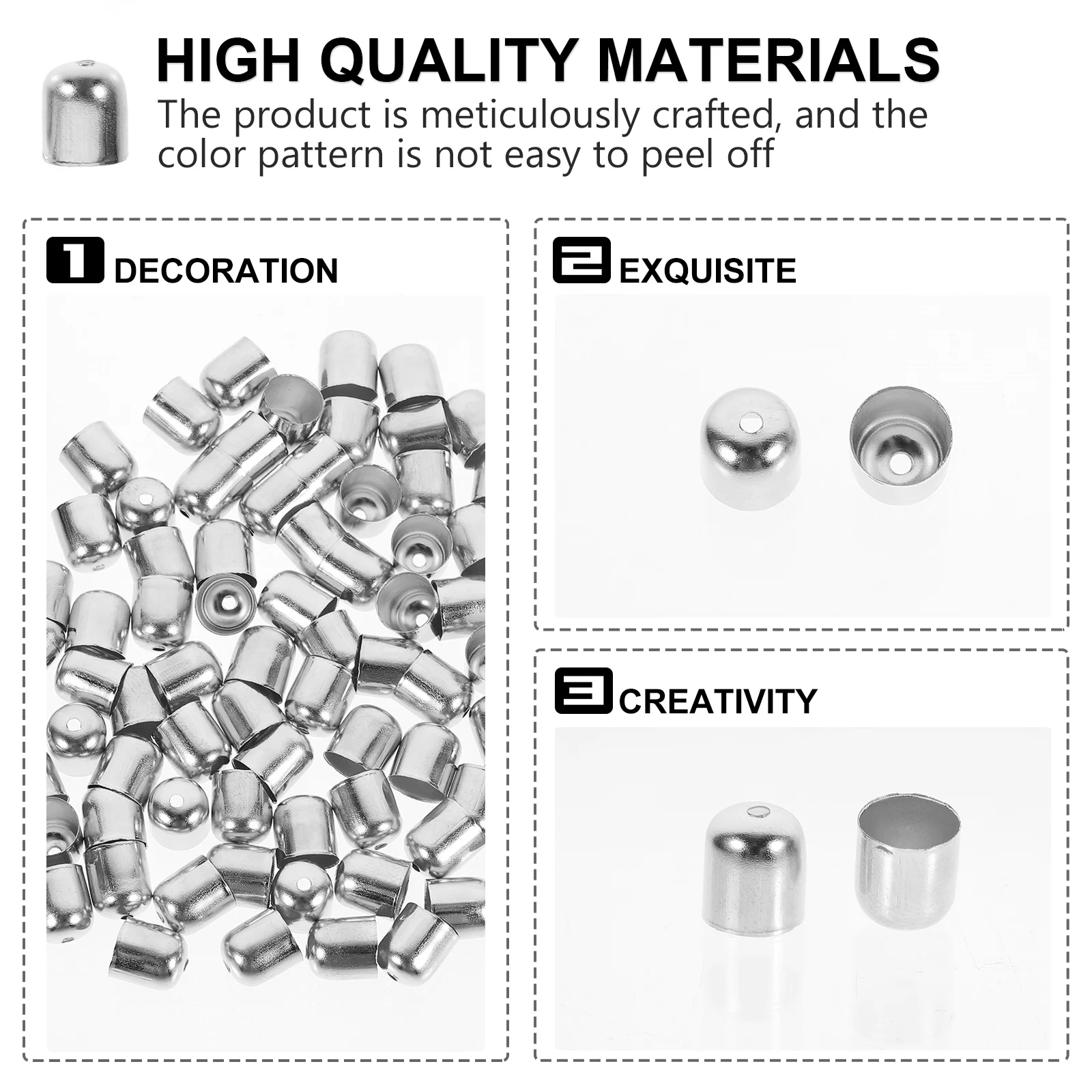 

100Pcs Jewelry Making Supplies Tassel End Suede Fiber Crimp End Bead Metal Cord for Earring Findings Jewelry Making Supplies