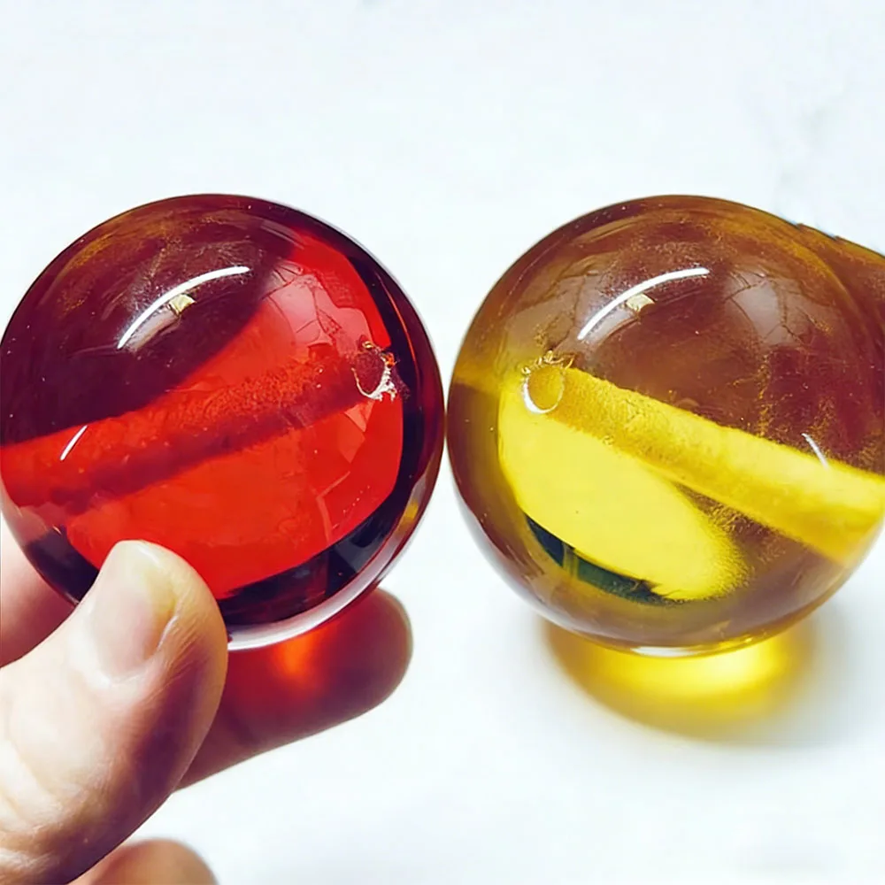 1/3/5/8PcsDia 50mm Semi Transparent Colored Crystal Glass Balls Aperture 3mm With A Hole Glass  Can Be Hung For Decoration