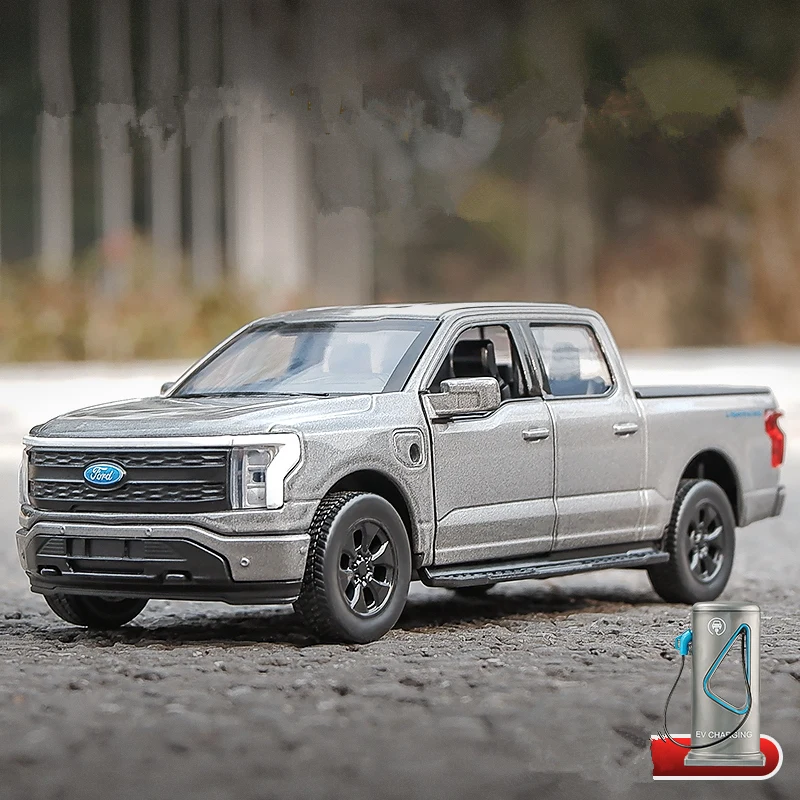 1:36 Ford Raptor F150 Pickup Alloy New Energy Car Model Diecast Metal Toy Off-road Vehicles Car Model Sound and Light Kids Gifts