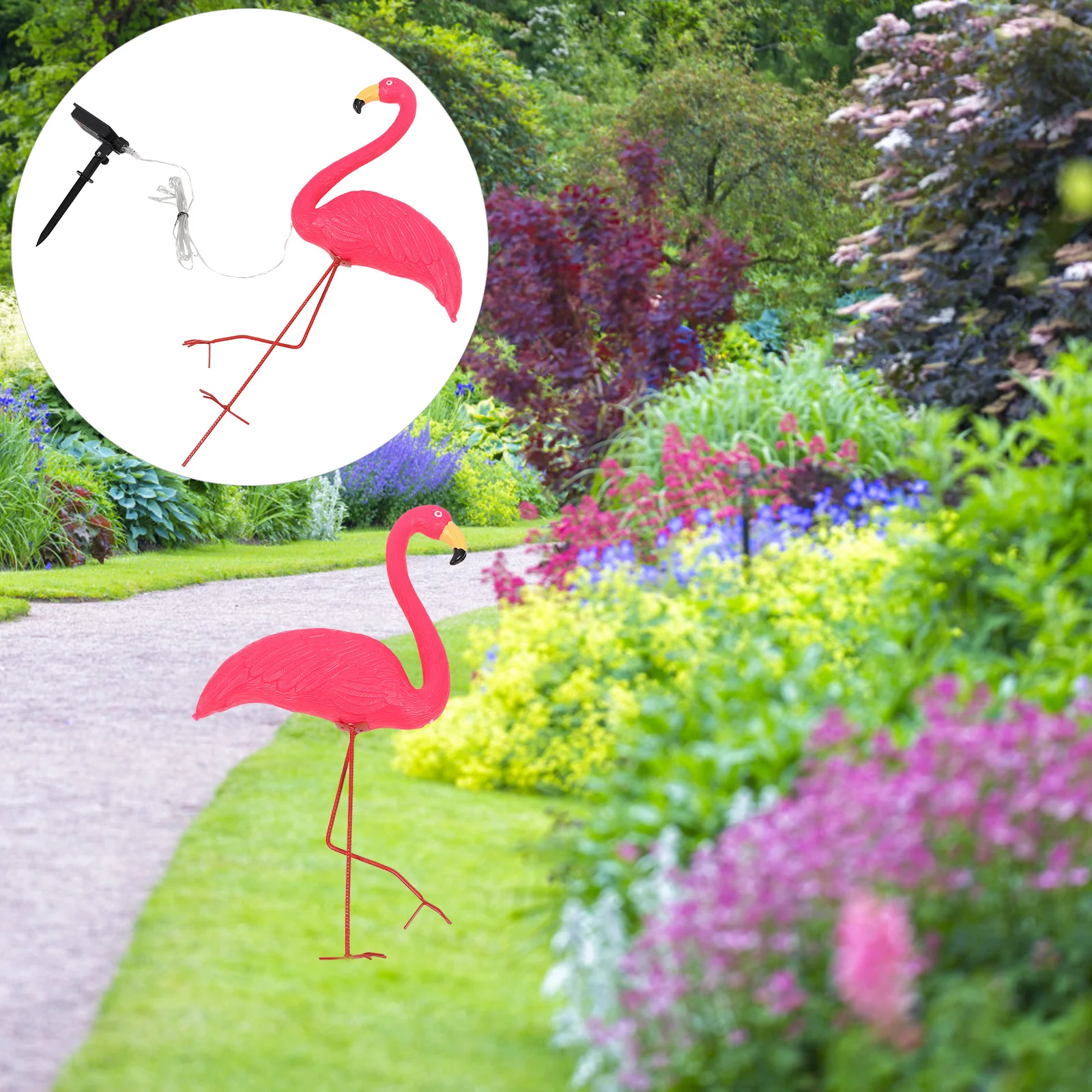 Solar Light Garden Lights Outdoor Flamingos Lantern Decorative Landscape LED Animals