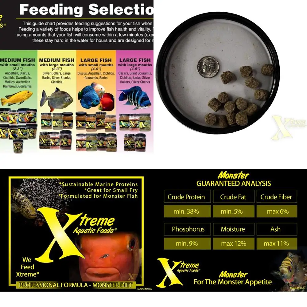 Pellets Xtreme Monster de 9,0 mm: de hundimiento lento y ideal para grandes cíclidos, Monster Fish y comedores Voracious – Boost Immune & Digesti