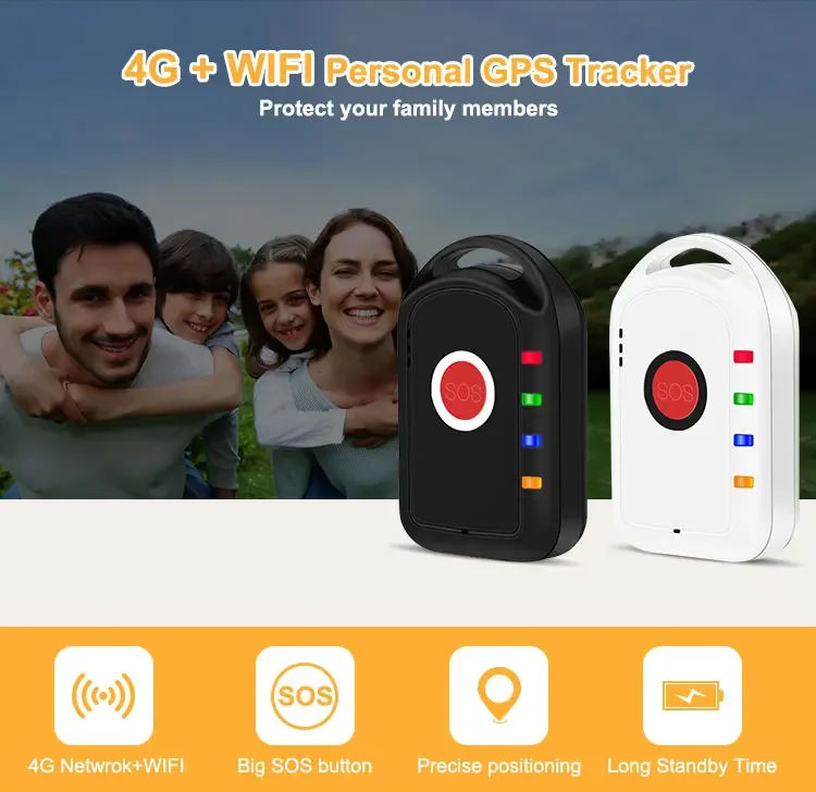 Rastreador GPS para Pessoas, Rastreamento SOS, 4G, Nova Chegada