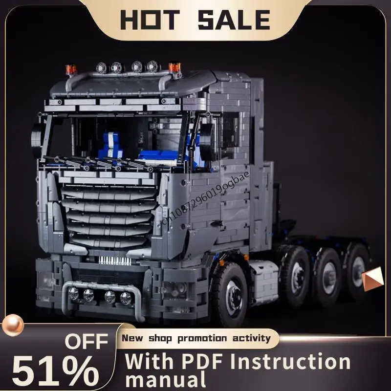 

New 6418Pcs Engineering Container Gery Heavy Duty Truck Trailer Tower Head Technology Diy Creative Ideas Children Toy Gift Block