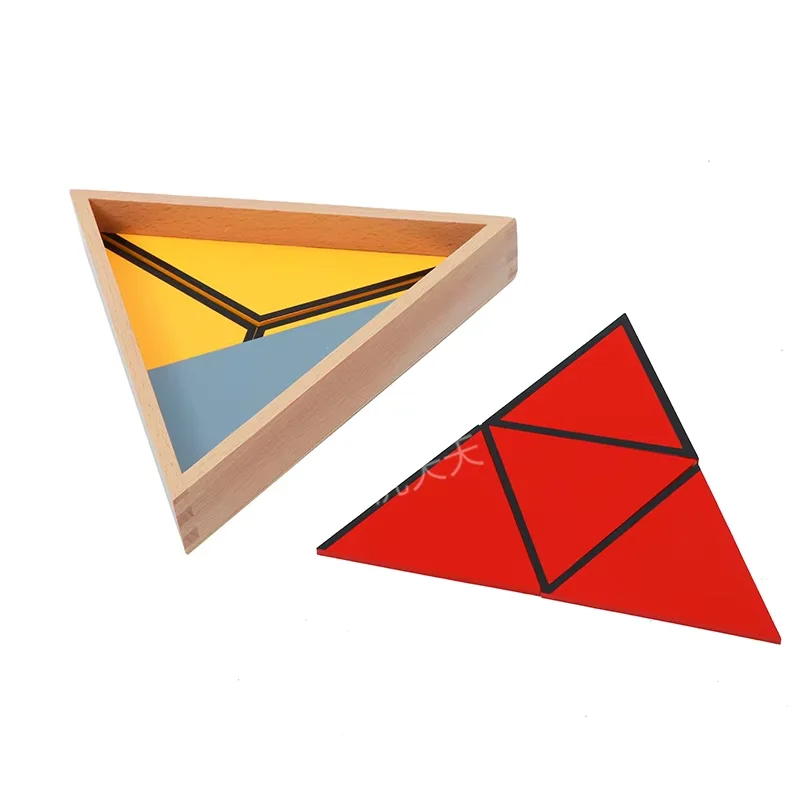 مجموعة مثلثات بناء ADENA Montessori مع 5 صناديق تخزين، مجموعة مكعبات بناء تعليمية للأطفال