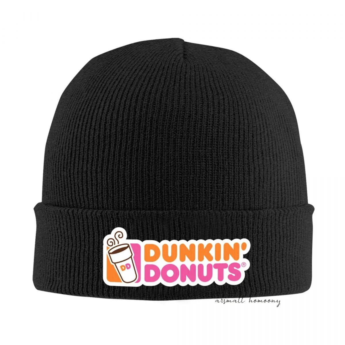 Dunkin Donuts Logo High Quality Knitted Hat for Women and Men Casual Beanie Hat Cap Winter Soft Warm Caps Unisex