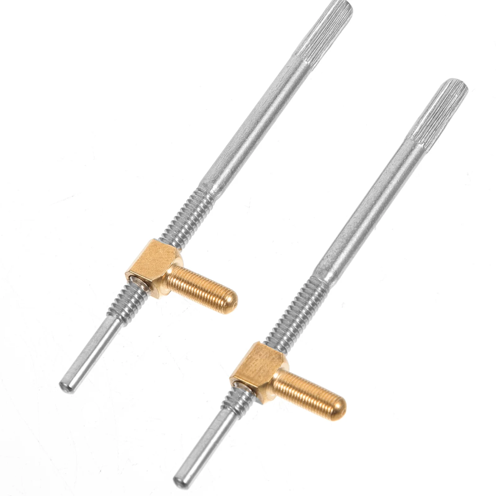 2 Pcs Violin Bow Screw Rod Fittings Parts Easy Replace Sturdy Metal Use Compact Light Simple Repair Viola