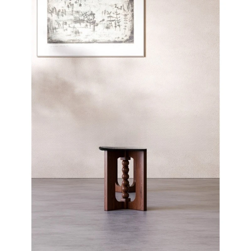 Medieval solid wood bedside stool