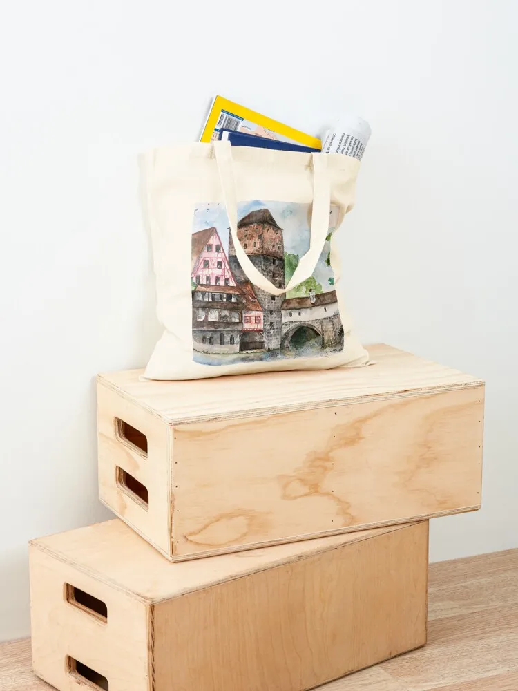 حقيبة يد من Nürnberg حقيبة تسوق قماشية محمولة حقيبة تسوق جامعية للمتسوقين قماش نسائي