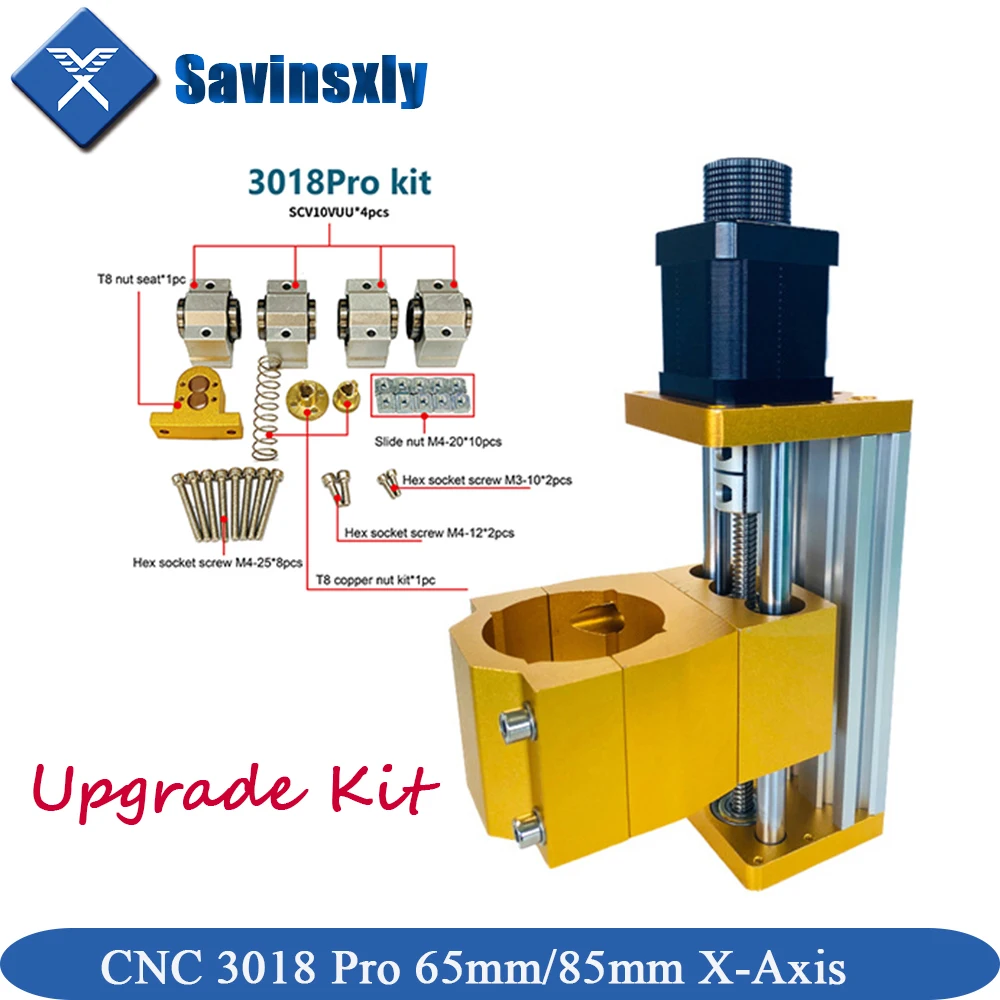 

CNC 3018 Pro Upgrade Kit 65mm/85mm X-Axis Suit CNC Router 3018 Plus with CNC Milling Machine Accessories Sliding Table.