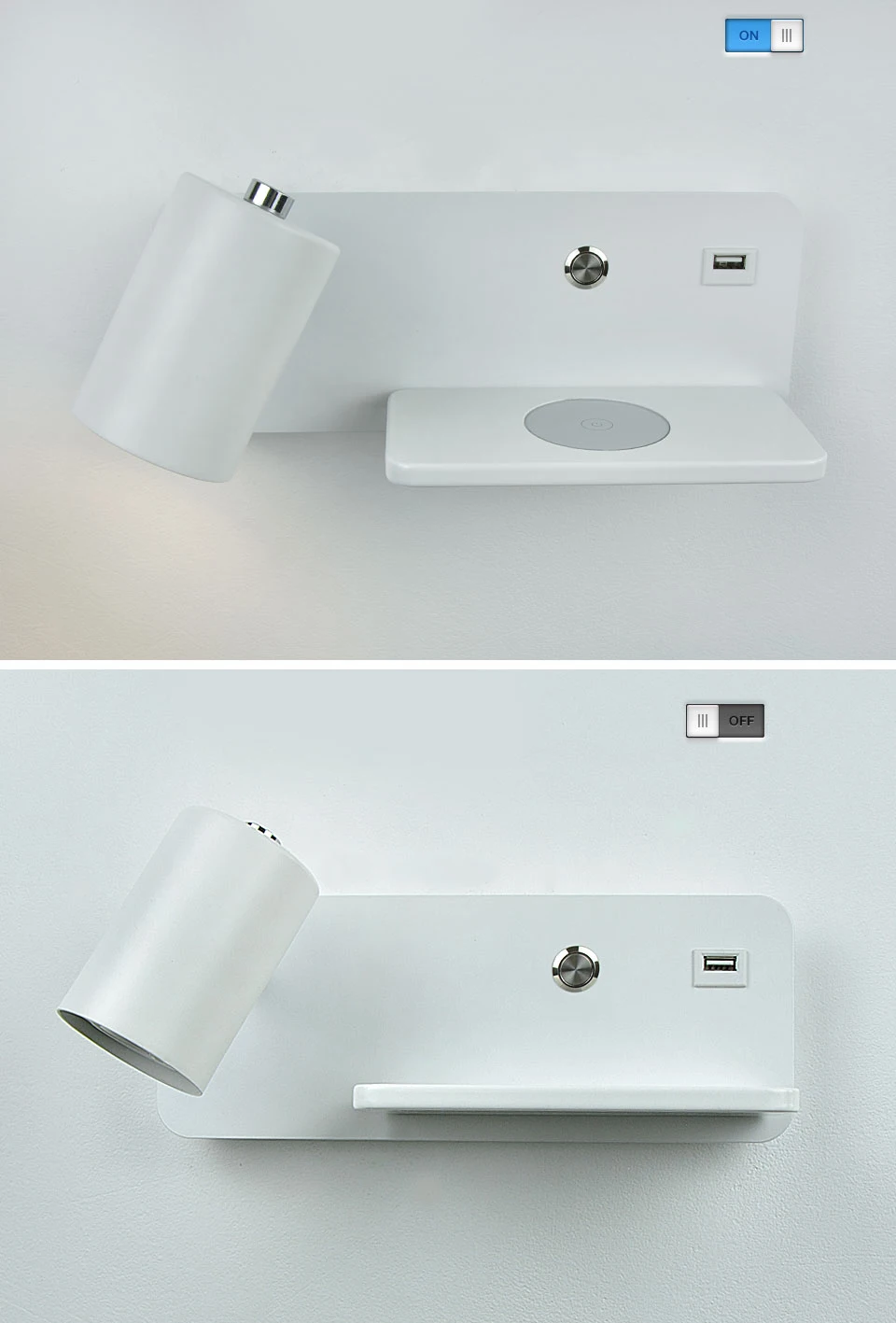 FÜHRTE Wand licht Innen Lesen Wand lampe Handy Drahtlose Lade und USB Lade Wand lichter Schlafzimmer Nacht lampen – Detail 9