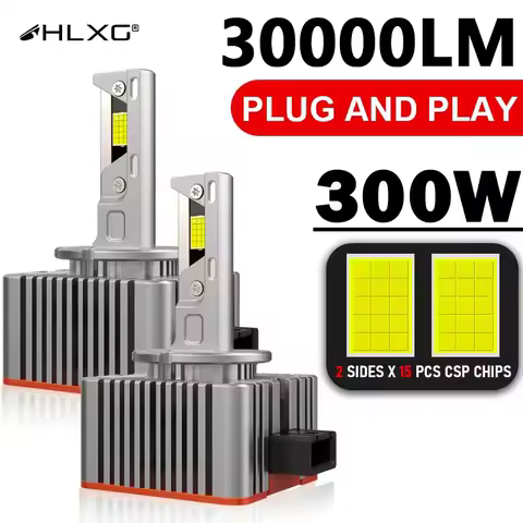 Reflektory LED Canbus D1S D1S D3S D2S D4S D5S D8S 30000LM 300W D1R D2R D3R D4R D4R dwustronny Chip 6000K Plug &amp; Play Led HLXG