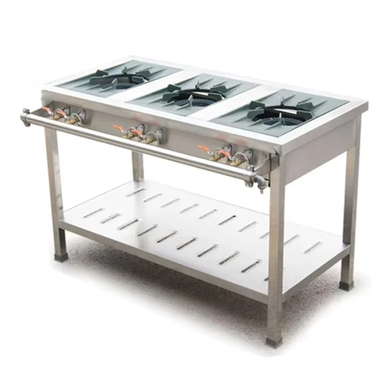 High-quality 3-burner, freestanding commercial kitchen gas stove