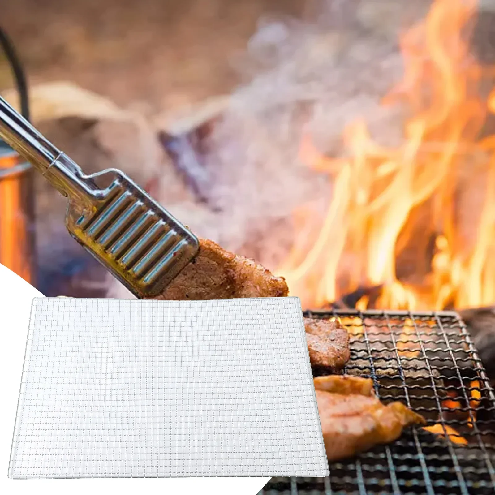 BBQ Grate Mesh Net Grill Grate Grid Grid Rack For Japanese Korean Grill Non Stick Grilling Mats Baking Net