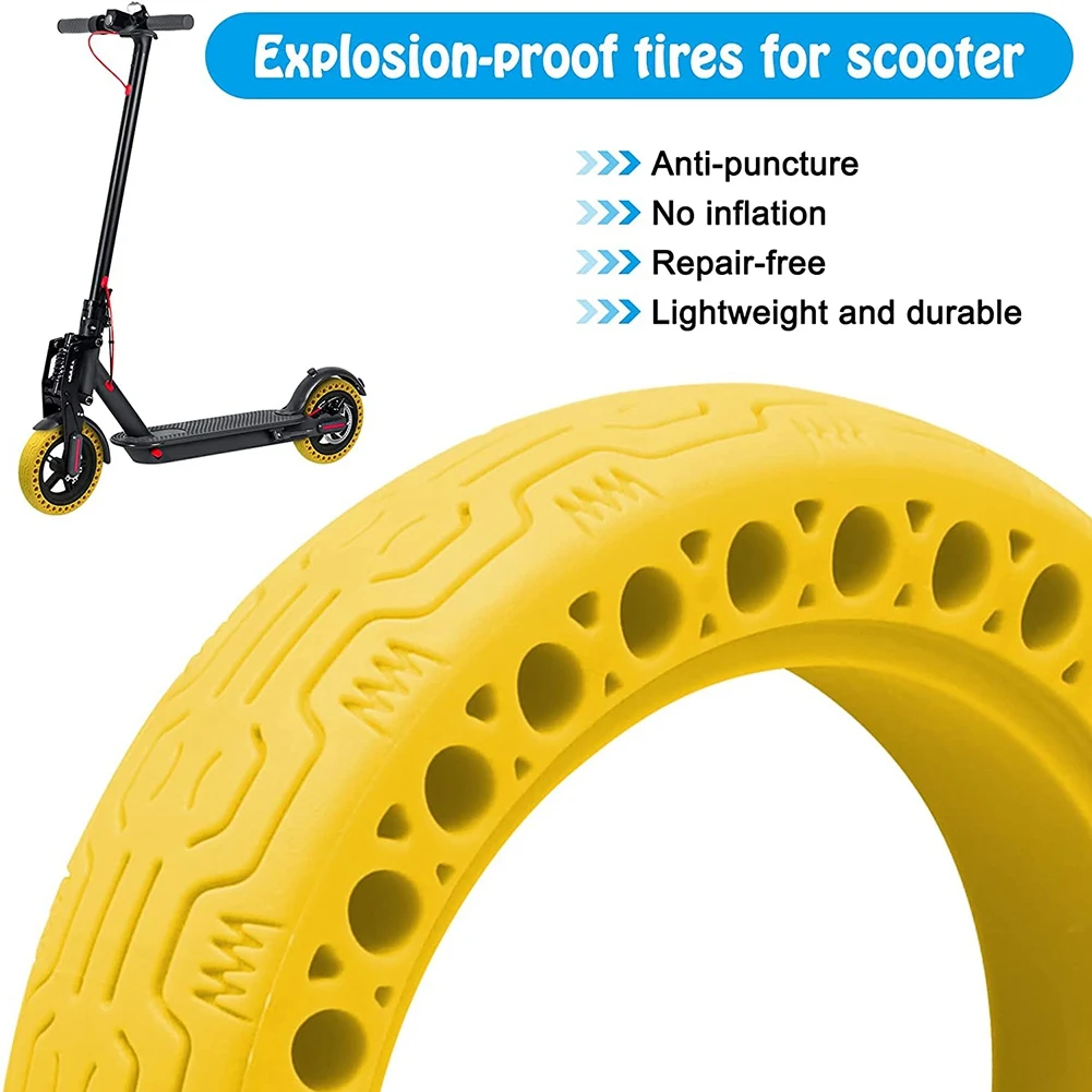 Electric Scooter Tires Honeycomb Replacement Tires for Xiaomi M365/Gotrax GXL V2, 8.5 Inches Solid Tire,Yellow