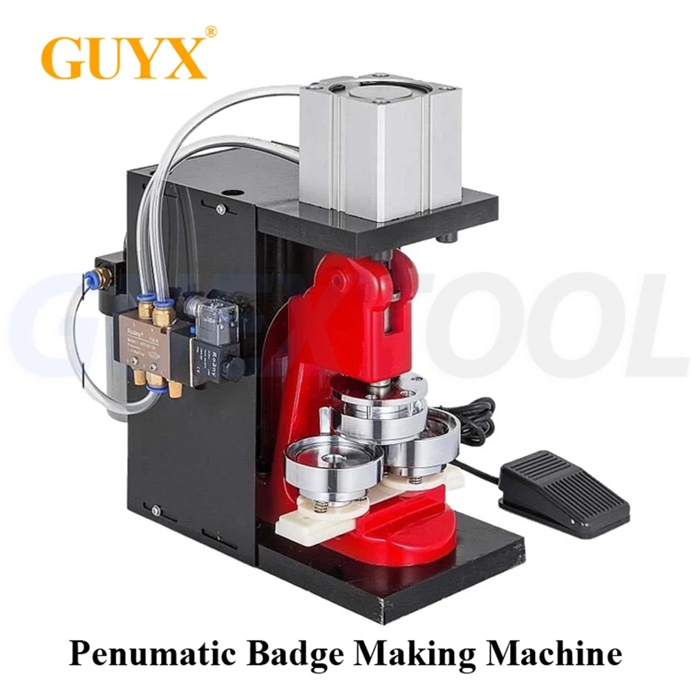 

25MM/32MM/37MM/44MM/56MM/58MM/75MM Pneumatic Tinplate Badge Making Foot Pedal Semi Automatic Metal Badge Machine Equipment