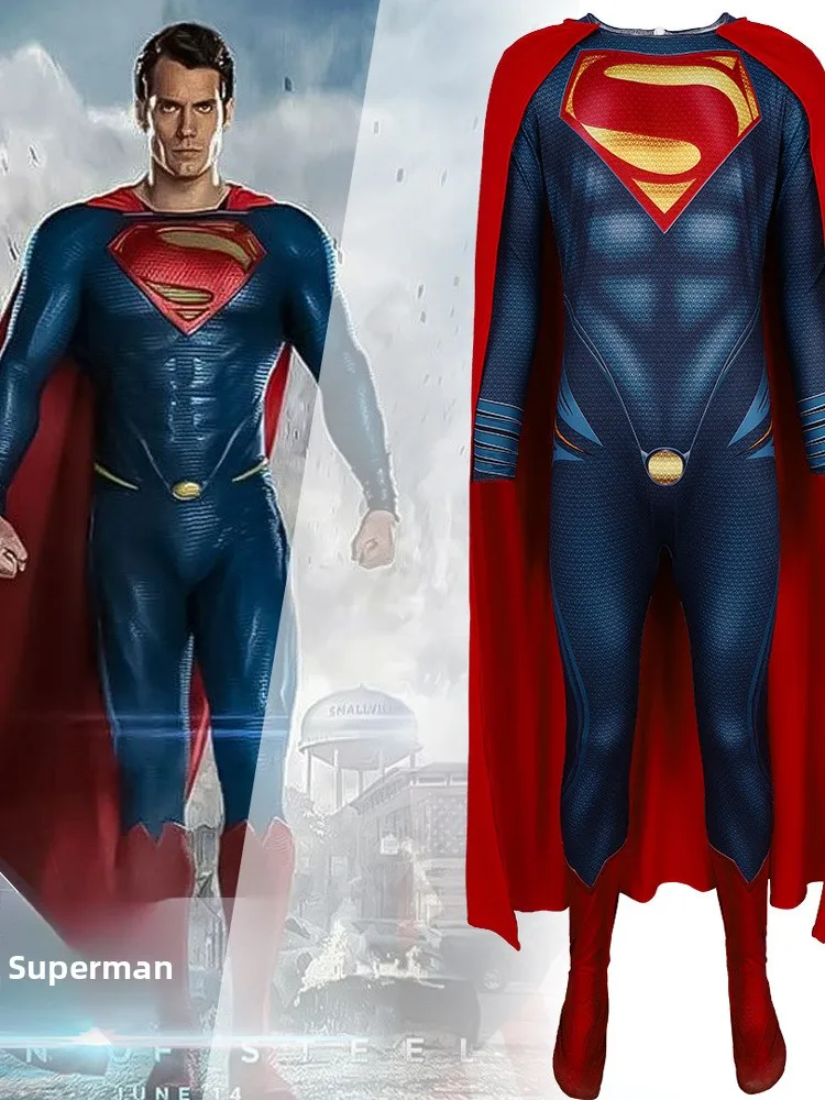 

Steel Body loween Costume Suit Tight Suit as Clark Kent Hero Play Cape Milk Silk Material Women's Faion