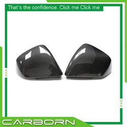 For Ford Mustang 2015-2022 European Version Add On Type Real Dry Carbon Fiber Rear View Mirror Cover Body Side Caps