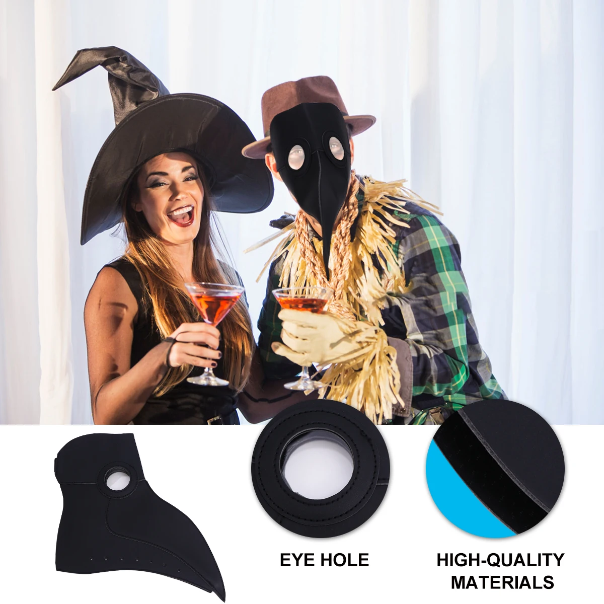 Maschera a becco Costume da festa horror Peste Halloween Decorazione protettiva in resina PU stile scuro