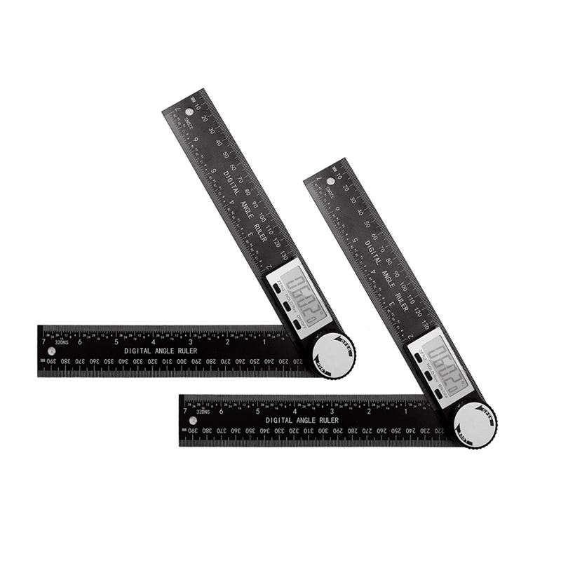 2 Pcs Digital Angle Finder Protractor 2 In 1 Angle Finder Ruler With LCD Display DIY Angle Measuring Tool