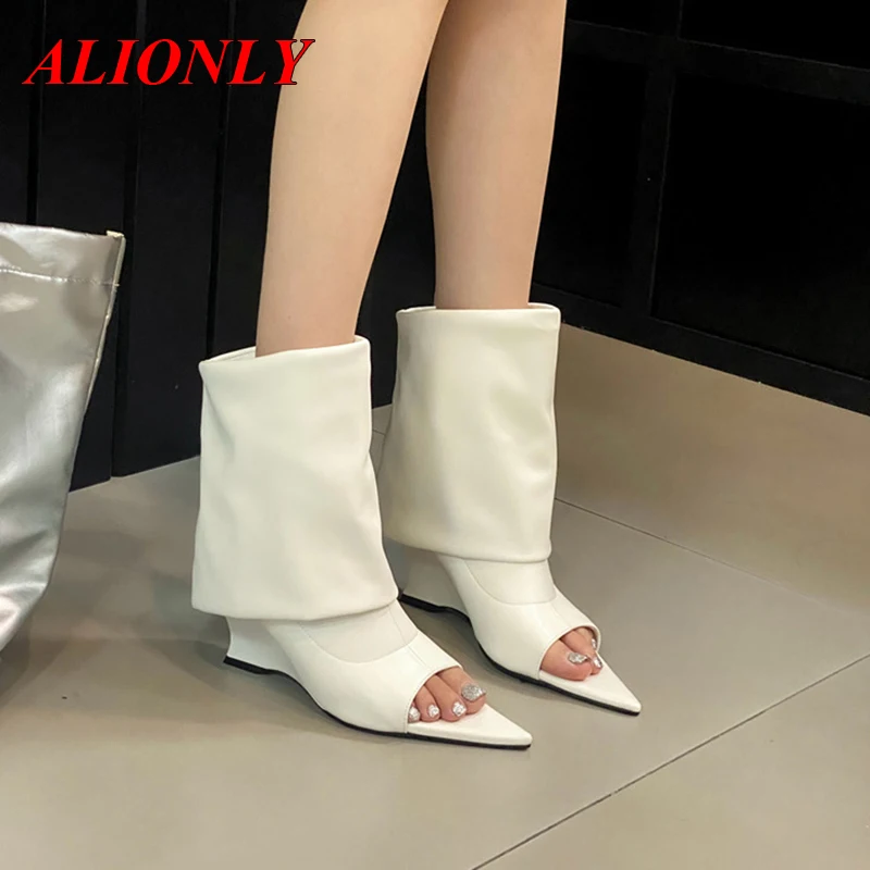 

Alionly 2024 New Sexy Hollow Out High Heels Ankle Boots Sandals Women Pointed Toe Female Shoes Spring Party Prom Botas De Mujer