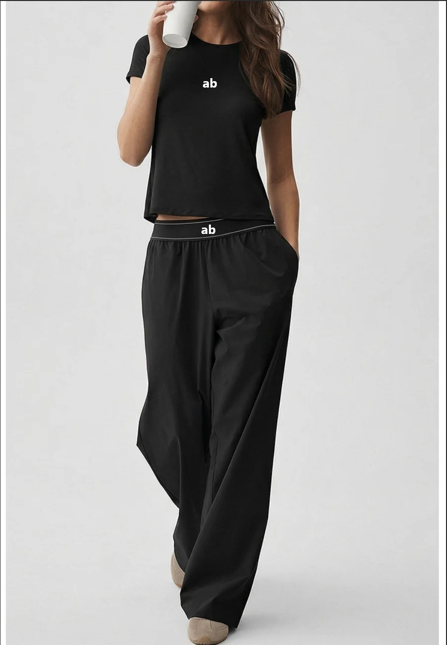 2026 New Style Casual Quick-Drying Yoga Set - Women's Fitness Pants and Shorts Set - Round Neck Short Sleeve