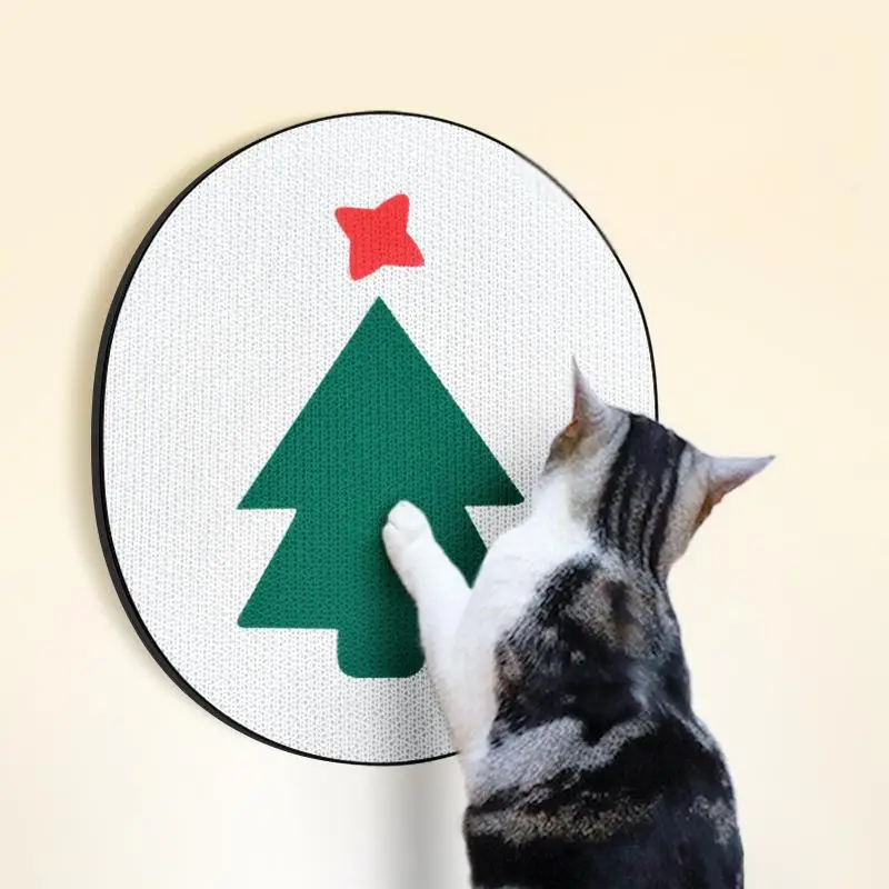 Christmas Cat Tree Scratching Board Kitten Vertical Wall Sticker Grinding Claw Board for Durable Claw Grinder Cat Supplies House