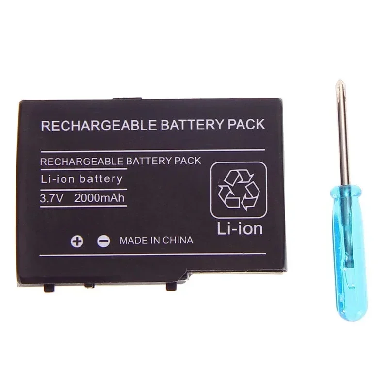 NDS 2000mAh  Rechargeable Lithium-ion Battery For Nintendo DS Lite NDS NDSL Replacement Battery Pack With Mini Screwdriver