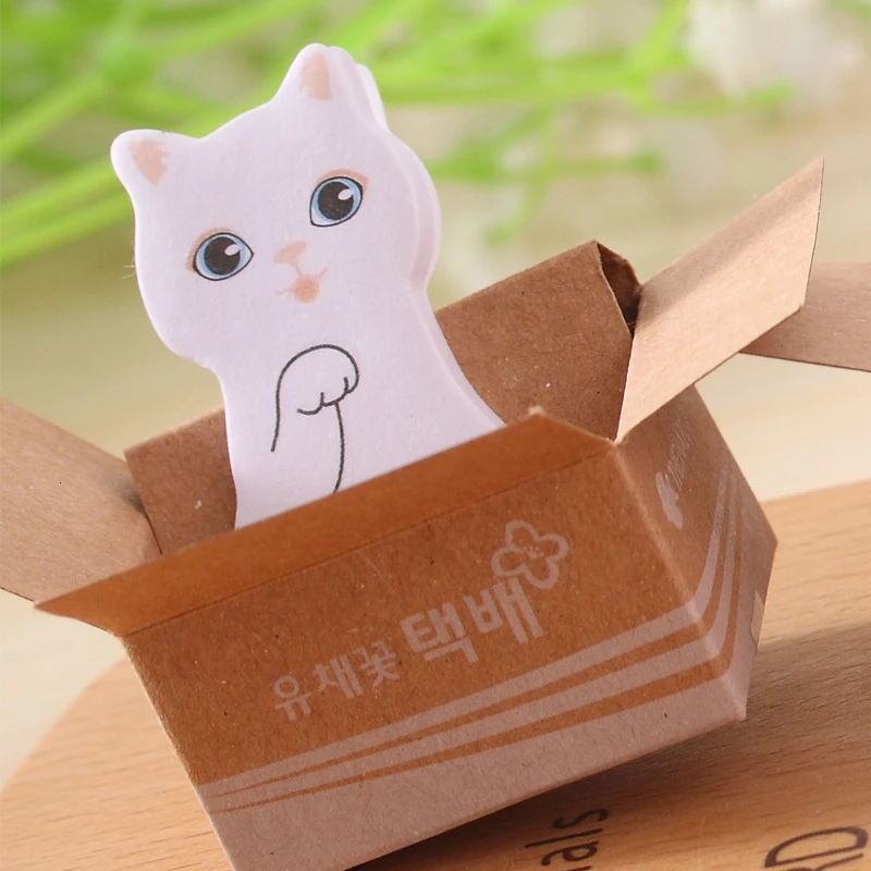 5 peças kawaii kitty notas pegajosas bonito bloco de notas bloco de notas escritório escola papelaria fornecimento adesivo decoração gato engraçado