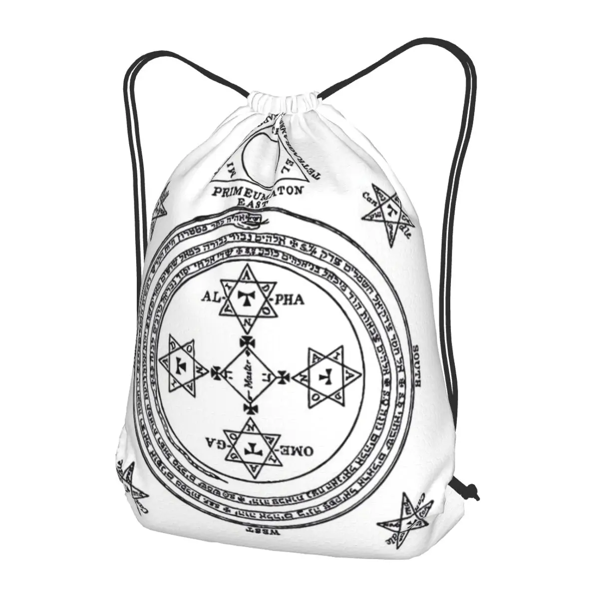 

Solomon Circle Goetia Black N White Backpacks Fashion Drawstring Bags Sports Bag Book Bags for Man Woman School
