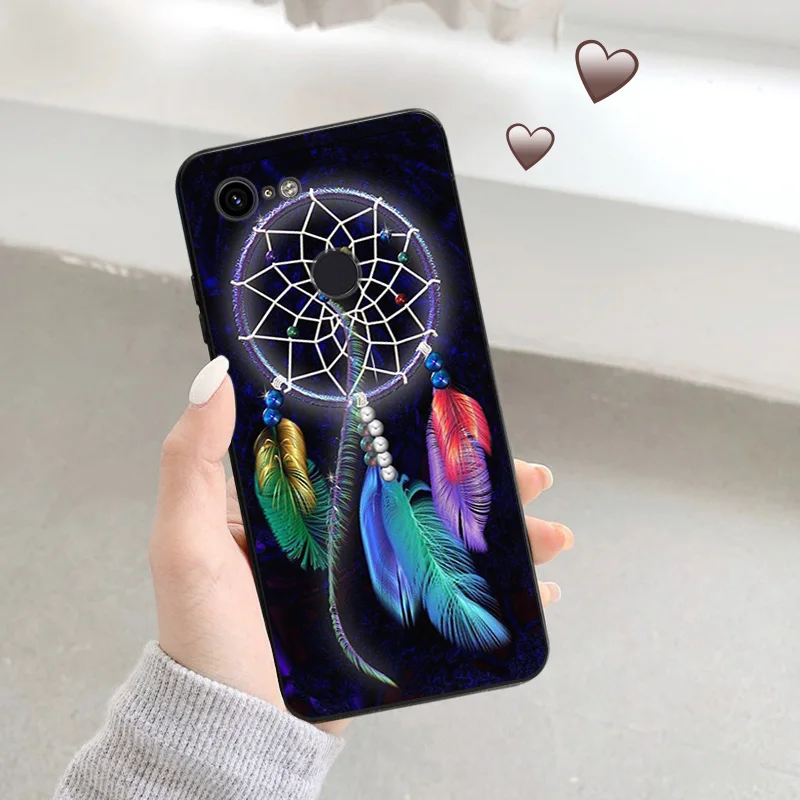 Matte Phone Case for Pixel 8 8a 7 7a 6 6a Moto Edge 20 30 40 Pro OneFusion G200 Starry sky Dreamcatcher Soft Black Cover