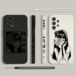 Junji Ito Tomie kwakami custodia per telefono per Samsung A73 A53 A33 A52 A32 A71 A51 A21S A50 A30 5G Liquid Left Rope Funda