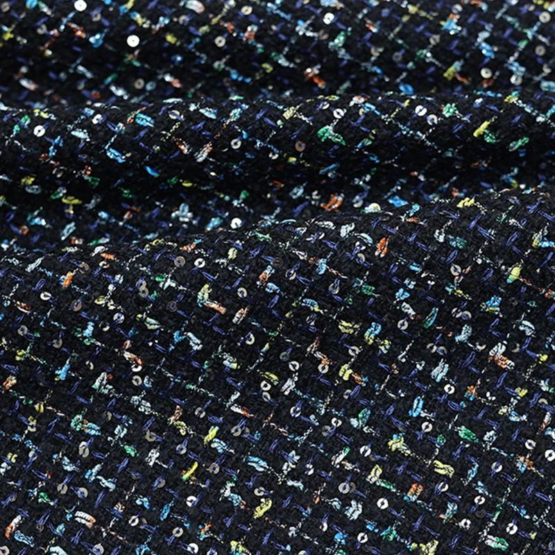 1x1,48m Paillettenstoff für Jacken, Mäntel, Kleider, DIY Farbiger Grobstrickstoff, Oberteil, Rock, Nähstoff, Handtaschenmaterial – Detail 3