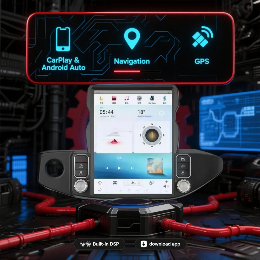 

13,6-дюймовый сенсорный вертикальный экран для Jeep Wrangler Rubicon JL 2018-2023, автомобильный радиоприемник Carplay Android 13 Auto GSP Navi, головное устройство DSP