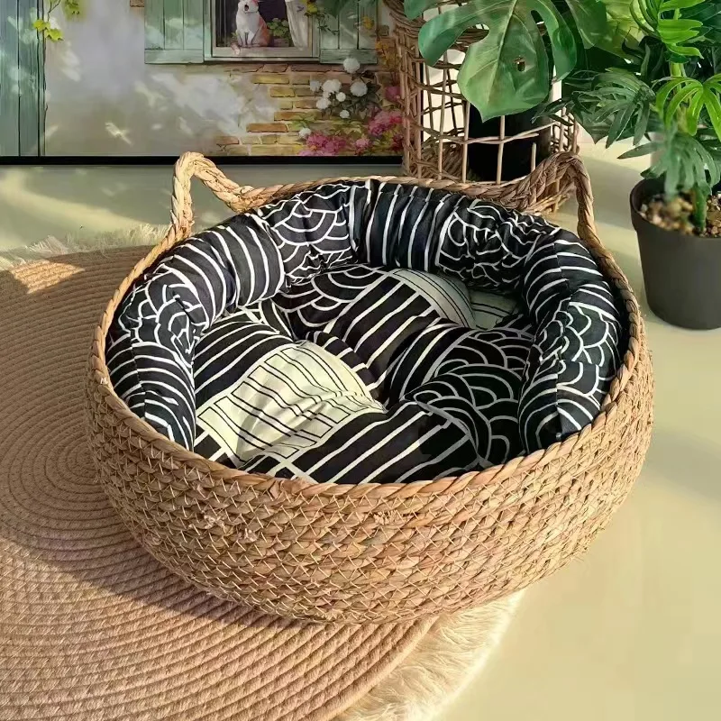 

Wholesale Modern Eco Friendly Warm Comfortable Straw Bed for Cats