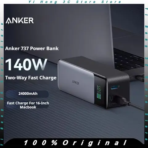 Anker Prime 737 Power Bank 140w PD Two-Way Fast Charge 24000mAh Portable Powerbank Mobile Power For iPhone Pro MacBook Laptop