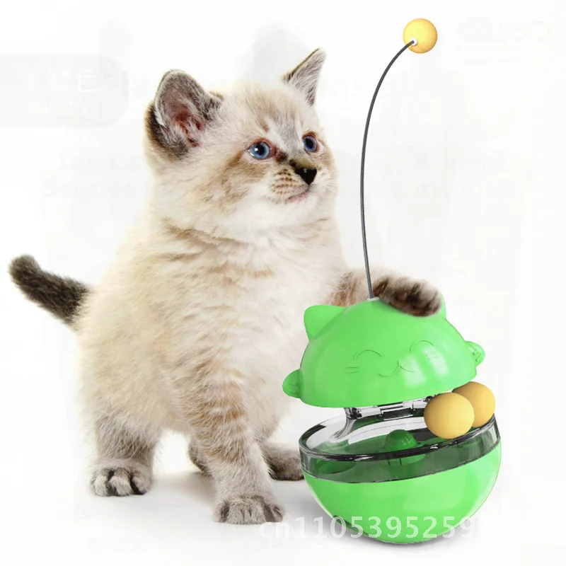 

Amazon Cat Toy Tumbler Food Ball Wholesale Pet Supplies Fortune Cat Teasing Stick Lake Blue Green Yellow Magenta Pink