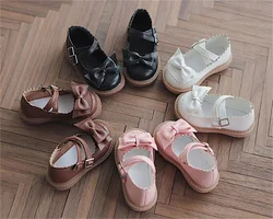 BJD/SD/TF Doll Shoes 1/4 Bear 1/6 Girls Multi-color Brown White Pink Bow Toys Elegant Small Leather Shoes Gifts Doll Accessories