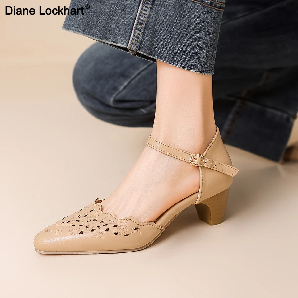 

Дизайнерские винтажные женские туфли Мэри Джейн с острым носком, модные туфли с мелкой пряжкой, весенние женские элегантные модельные туфли на толстом каблуке