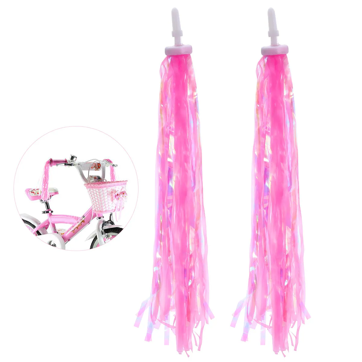

Handlebar Streamers for Bikes 14Cm Shiny Colorful Dance-in-Wind Ribbons Bike Tricycle Scooter Decoration Accessories