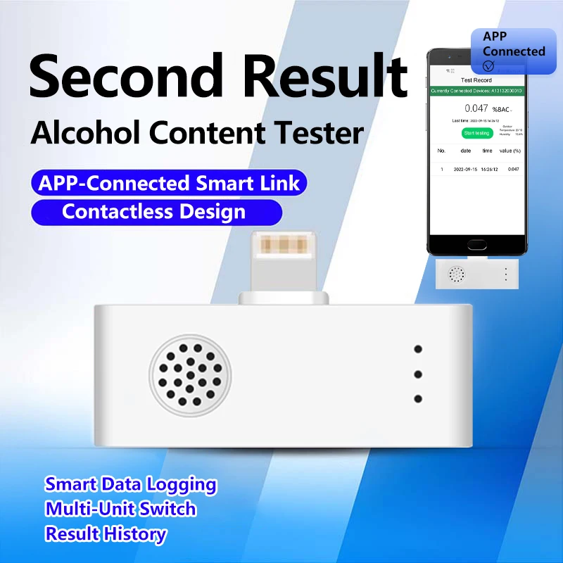 Immagine 4: GREENWON Analizzatore BT e APP accurato BAC USB Etilometro portatile AT-012B1