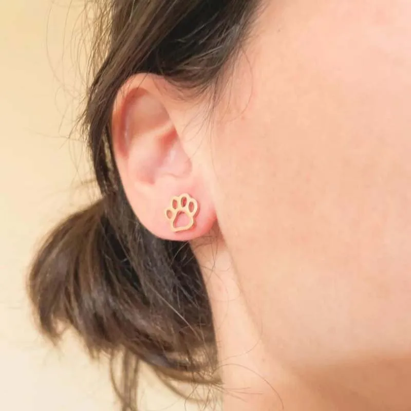 Minimalist Golden Stainless Steel Earrings Women Multiple Style Heart Scissor Glasses Dandelion Stud Earings Girls Birthday Gift
