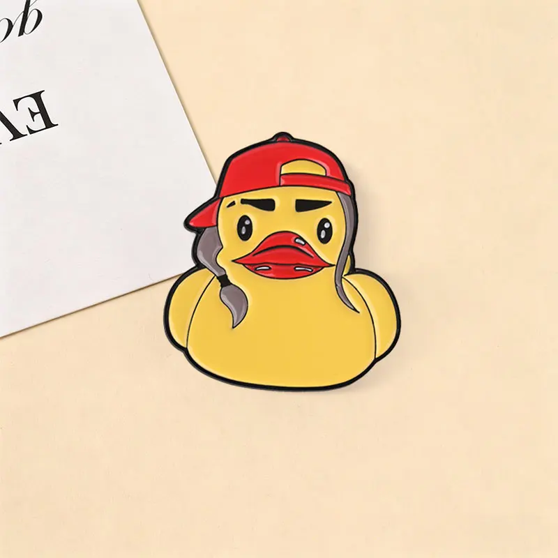 Cartoon-Katze Gummi-Ente Abzeichen „Messy Brain“-Charakter Emaille-Pins Lustige Niedliche Tier-Broschen Hip-Hop-Deko-Accessoires Geschenke – Detail 8