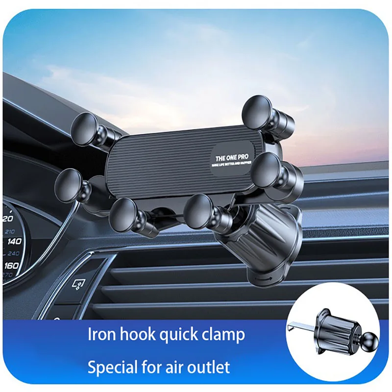 New rotating car phone holder without blocking air conditioning navigation fixed support portable anti shake telescopic bracket